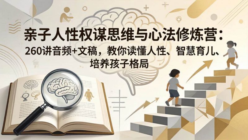 (18076期)亲子人性权谋思维与心法修炼营:260讲音频+文稿,教你读懂人性、智慧育儿、培养孩子格局-轻创社项目网
