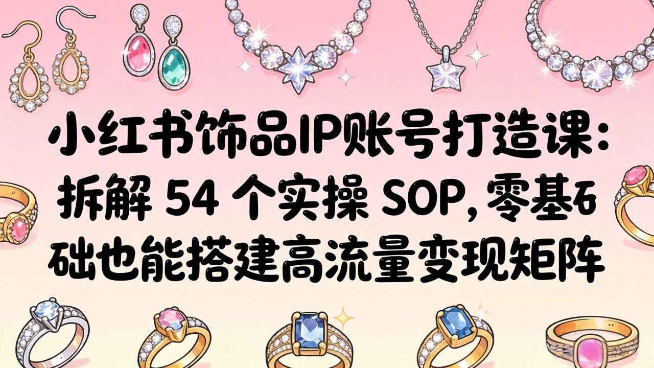 图片[1]-（18101期）小红书饰品IP账号打造课：拆解 54 个实操 SOP，零基础也能搭建高流量变现矩阵