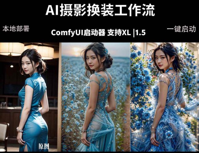 (18268期)ComfyUI人像写真摄影工作流:本地一键部署,换装换场景换脸全搞定,影楼效率翻倍-轻创社项目网