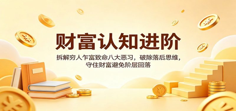财富认知进阶：拆解穷人乍富致命八大恶习，破除落后思维，守住财富避免阶层回落-轻创社项目网