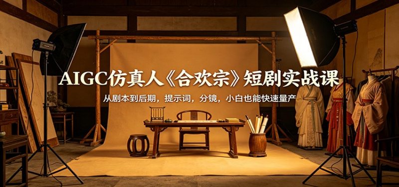 AIGC仿真人《合欢宗》短剧实战课:从剧本到后期,提示词,分镜,小白也能快速量产-轻创社项目网
