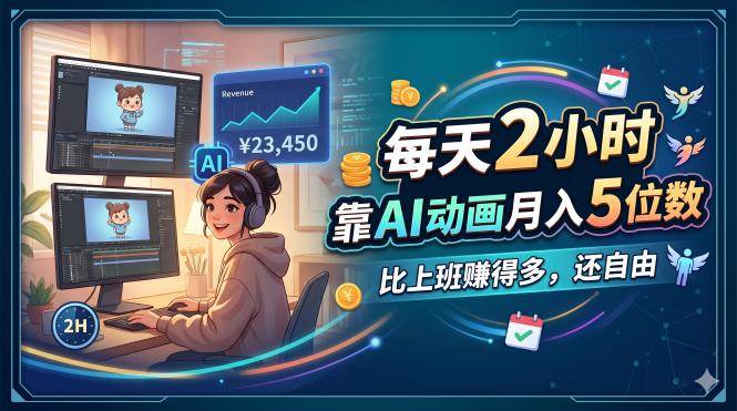 图片[1]-（18051期）每天 2 小时，靠 AI 动画月入 5 位数，比上班赚得多，还自由