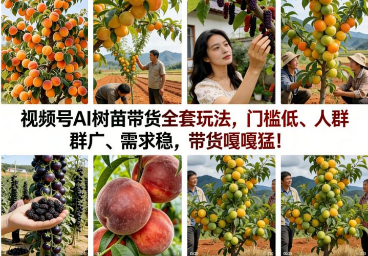 视频号AI树苗带货全套玩法,门槛低、人群广、需求稳,带货嘎嘎猛!(更新0426)-轻创社项目网