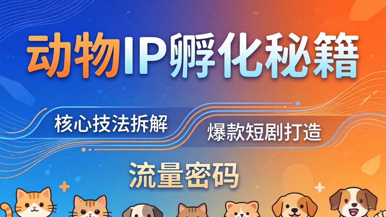 图片[1]-（18207期）动物IP孵化全套秘籍，三大核心技法拆解，打造爆款萌宠短剧，轻松拿捏赛道流量密码
