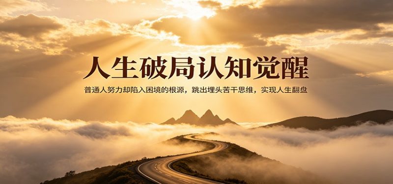 人生破局认知觉醒,普通人努力却陷入困境的根源,跳出埋头苦干思维,实现人生翻盘-轻创社项目网