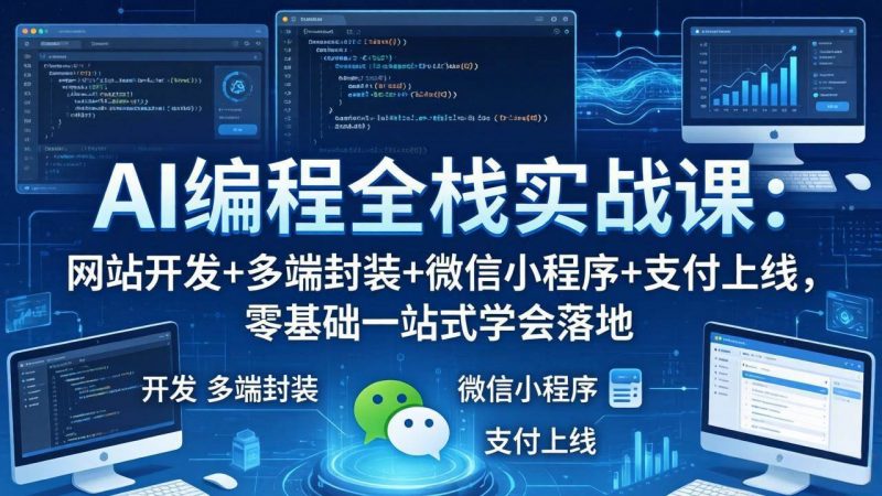(18049期)AI编程全栈实战课:网站开发+多端封装+微信小程序+支付上线,零基础一站式学会落地-轻创社项目网