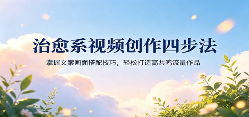 治愈系视频创作四步法：掌握文案画面搭配技巧，轻松打造高共鸣流量作品-轻创社项目网
