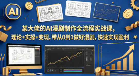 某大佬的AI漫剧制作全流程实战课,理论+实操+变现,带从0到1做好漫剧,快速实现盈利