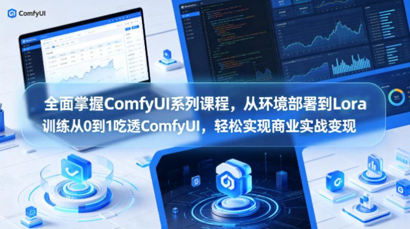全面掌握ComfyUI系列课程,从环境部署到Lora训练从0到1吃透ComfyUI,轻松实现商业实战变现-轻创社项目网