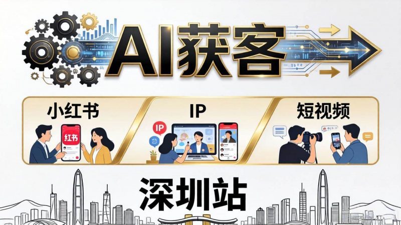 (18264期)2026AI获客大课深圳站:4月17日-19日3天2夜拆透小红书+IP+短视频,老板操盘手必来-轻创社项目网