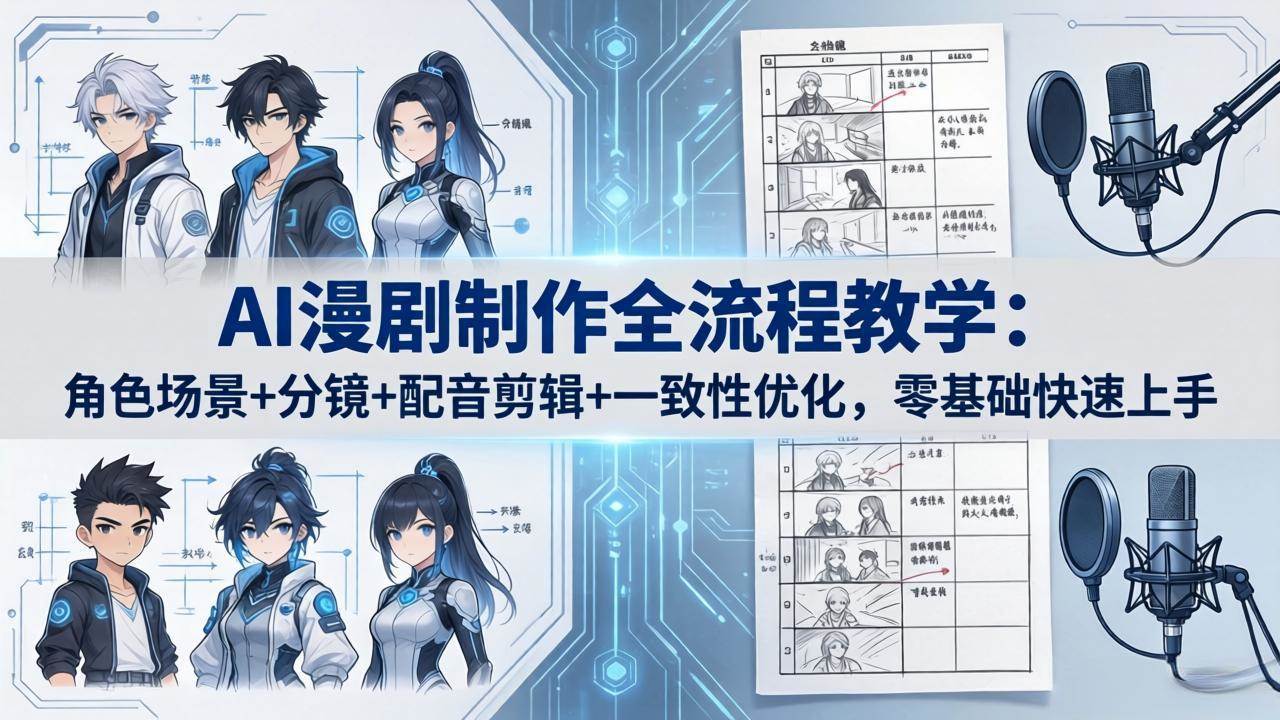 图片[1]-（18090期）AI漫剧制作全流程教学：角色场景+分镜+配音剪辑+一致性优化，零基础快速上手