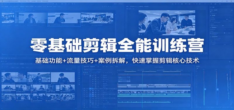 零基础剪辑全能训练营:基础功能+流量技巧+案例拆解,快速掌握剪辑核心技术-轻创社项目网