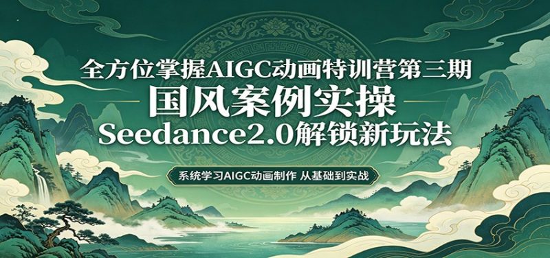 零基础AIGC动画精通第三期:国风案例实操,Seedance2.0解锁新玩法-轻创社项目网