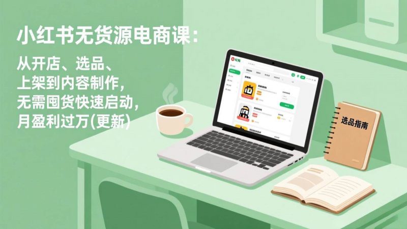 (18420期)小红书无货源电商课(5月12更新):从开店、选品、上架到内容制作,无需囤货快速启动,月盈利过万-轻创社项目网