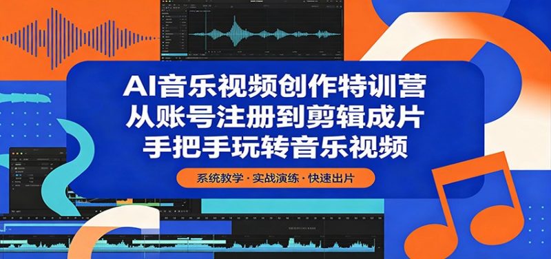 AI音乐视频创作特训营:从账号注册到剪辑成片,手把手玩转音乐视频-轻创社项目网