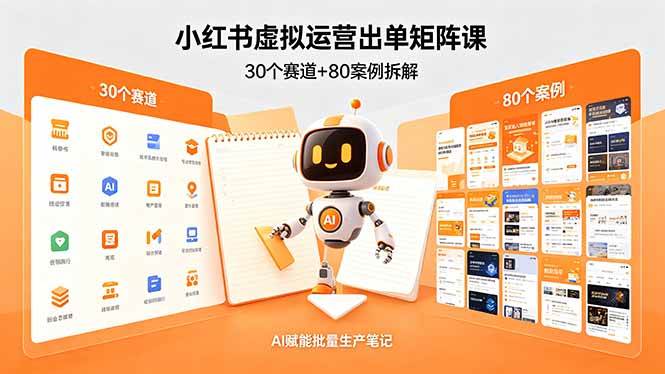 图片[1]-（18342期）小红书虚拟运营出单矩阵课：30个赛道+80案例拆解，AI赋能批量生产笔记