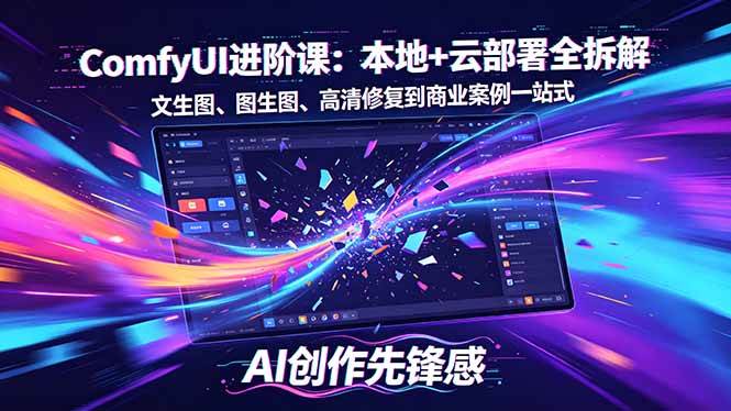 图片[1]-（18286期）SD-ComfyUI进阶课：本地+云部署全拆解，文生图、图生图、高清修复到商业案例一站式