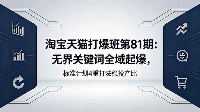 图片[1]-（18394期）淘宝天猫打爆班第81期：无界关键词全域起爆，标准计划4重打法稳投产比