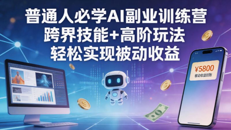 普通人必学AI副业训练营跨界技能+高阶玩法轻松实现被动收益-轻创社项目网