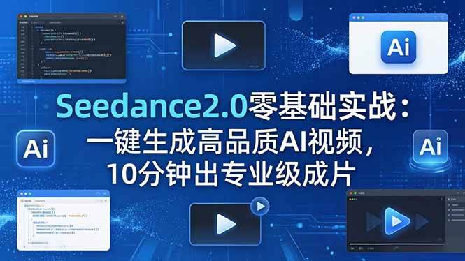 图片[1]-（18323期）Seedance2.0零基础实战：一键生成高品质AI视频，10分钟出专业级成片