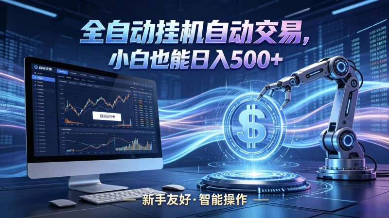 全新智能化交易助手，傻瓜式操作，小白也能快速上手，轻松实现日入500+-轻创社项目网