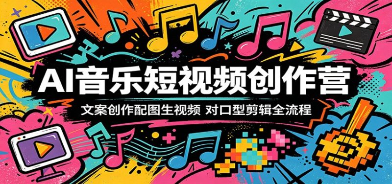 AI音乐短视频创作营:文案创作配图生视频,对口型剪辑全流程-轻创社项目网