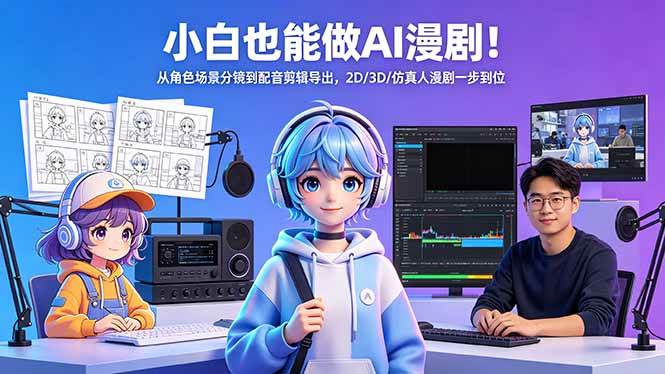 图片[1]-（18343期）小白也能做AI漫剧！从角色场景分镜到配音剪辑导出，2D/3D/仿真人漫剧一步到位