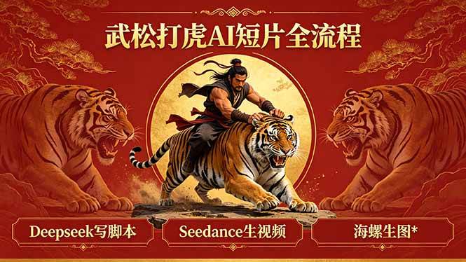 (18370期)武松打虎AI短片全流程:Deepseek写脚本+Seedance生视频+海螺生图-轻创社项目网