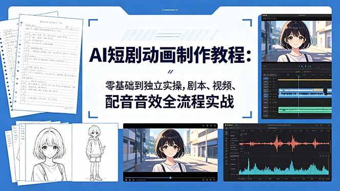图片[1]-（18351期）AI短剧动画制作教程：零基础到独立实操，剧本、视频、配音音效全流程实战
