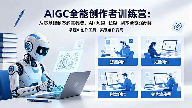 图片[1]-（18403期）AIGC全能创作者训练营：从零基础到签约拿稿费，AI+短篇+长篇+剧本全链路闭环