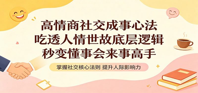 高情商社交成事心法：吃透人情世故底层逻辑，秒变懂事会来事高手-轻创社项目网