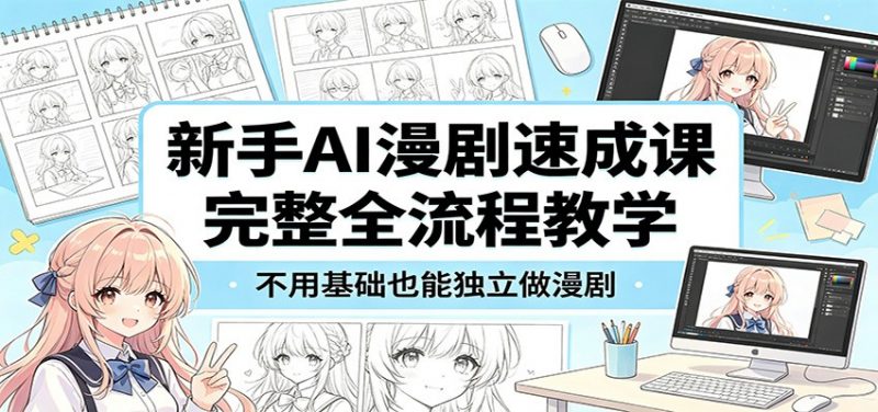 新手AI漫剧速成课:完整全流程教学,不用基础也能独立做漫剧-轻创社项目网