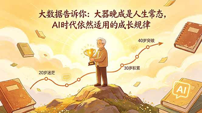图片[1]-（18288期）付费文章：大数据告诉你：大器晚成是人生常态，AI 时代依然适用的成长规律