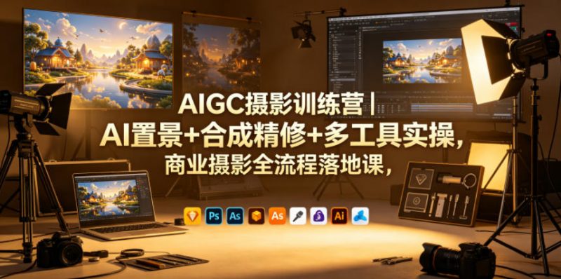 AIGC摄影训练营｜AI置景+合成精修+多工具实操，商业摄影全流程落地课-轻创社项目网