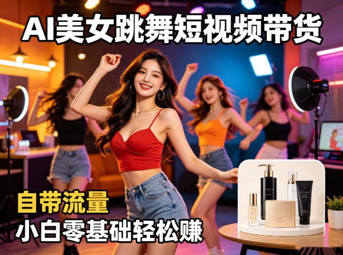 AI美女跳舞短视频带货:自带流量,小白零基础轻松賺,详细拆解-轻创社项目网