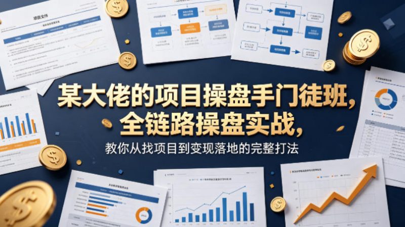 某大佬的项目操盘手门徒班,全链路操盘实战,教你从找项目到变现落地的完整打法-轻创社项目网