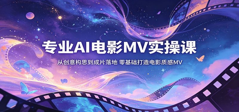 专业AI电影MV实操课:从创意构思到成片落地,零基础打造电影质感MV-轻创社项目网