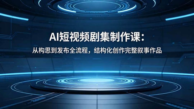 (18414期)AI短视频剧集制作课:从构思到发布全流程,结构化创作完整叙事作品-轻创社项目网