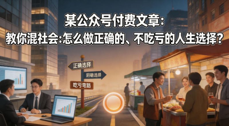 某公众号付费文章:教你混社会:怎么做正确的、不吃亏的人生选择?-轻创社项目网