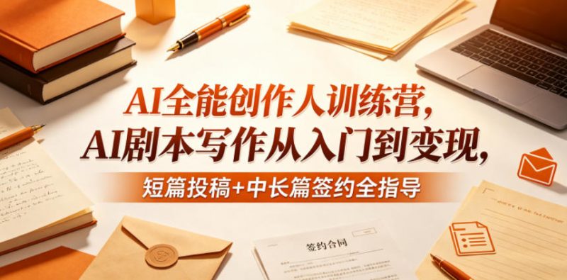 AI全能创作人训练营,AI剧本写作从入门到变现,短篇投稿+中长篇签约全指导-轻创社项目网
