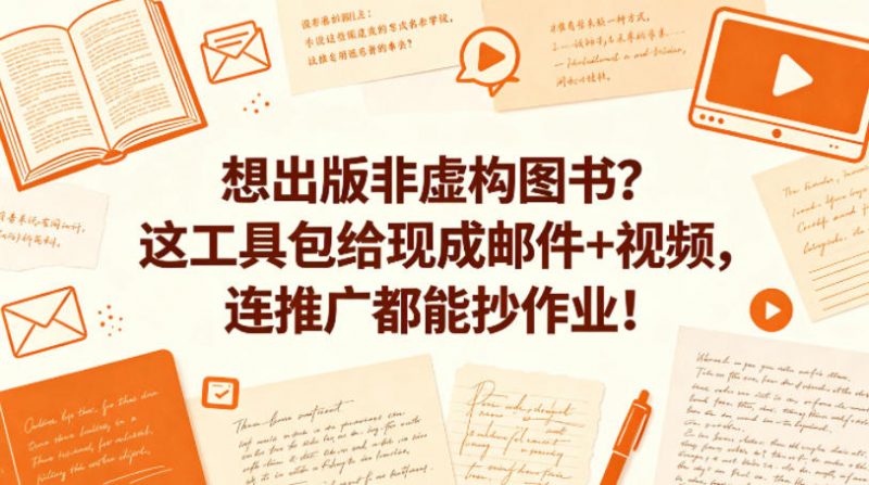 想出版非虚构图书?这工具包给现成邮件+视频,连推广都能抄作业!【原创双语字幕】-轻创社项目网