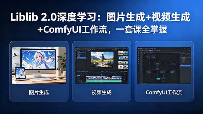 图片[1]-（18349期）Liblib 2.0深度学习：图片生成+视频生成+ComfyUI工作流，一套课全掌握