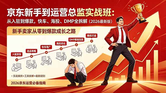 图片[1]-（18291期）京东新手到运营总监实战班：从入驻到爆款，快车、海投、DMP全拆解，2026最新版
