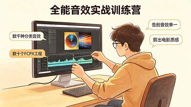 图片[1]-（18287期）全能音效实战训练营：数千种分类音效+数十个FCPX工程，告别音效单一，剪出电影质感