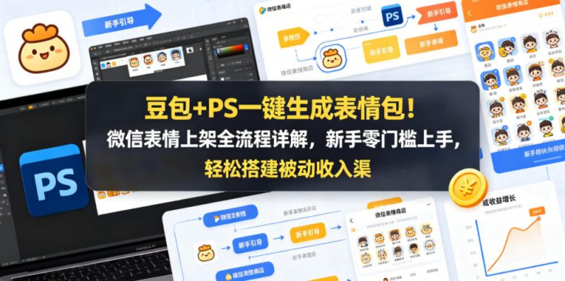 豆包+PS一键生成表情包!微信表情上架全流程详解,新手零门槛上手,轻松搭建被动收入渠道-轻创社项目网