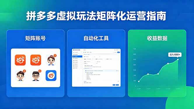 图片[1]-（18361期）闭眼可复制的拼多多虚拟玩法，矩阵化运营，长期稳定日入 1000+