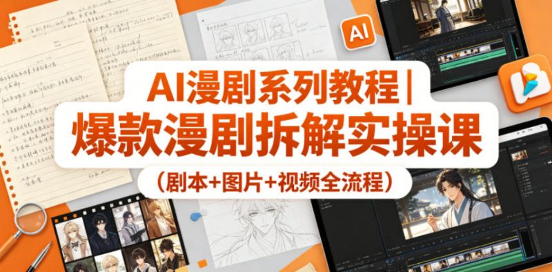 AI漫剧系列教程|爆款漫剧拆解实操课(剧本+图片+视频全流程)-轻创社项目网