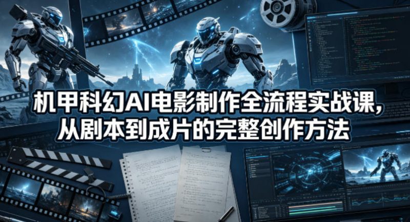 机甲科幻AI电影制作全流程实战课,从剧本到成片的完整创作方法-轻创社项目网
