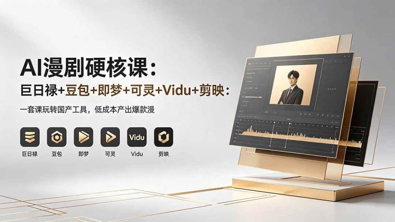 (18280期)AI漫剧硬核课:巨日禄+豆包+即梦+可灵+Vidu+剪映:一套课玩转国产工具,低成本产出爆款漫剧-轻创社项目网