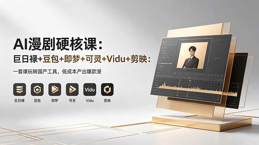 图片[1]-（18280期）AI漫剧硬核课：巨日禄+豆包+即梦+可灵+Vidu+剪映：一套课玩转国产工具，低成本产出爆款漫剧